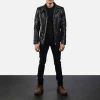 Legacy Black Leather Biker Jacket